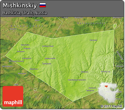 Physical Map of Mishkinskiy, satellite outside