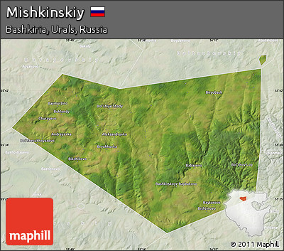 Satellite Map of Mishkinskiy, lighten