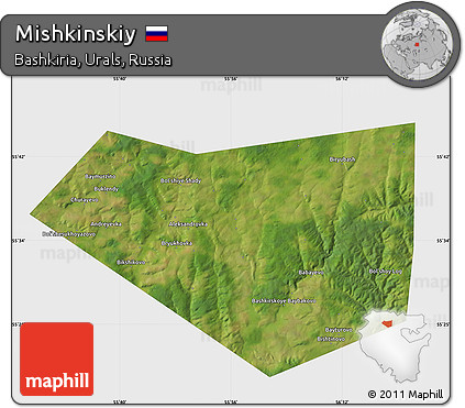 Satellite Map of Mishkinskiy, single color outside