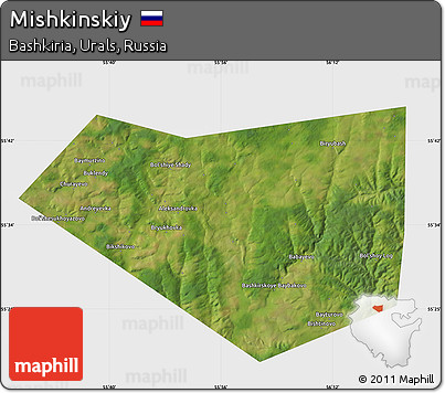 Satellite Map of Mishkinskiy, single color outside