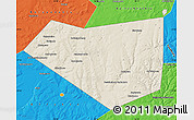 Shaded Relief Map of Mishkinskiy, political outside