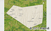 Shaded Relief Map of Mishkinskiy, satellite outside