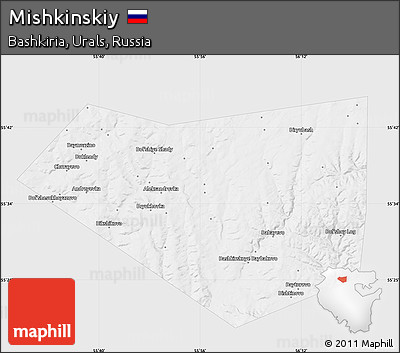 Silver Style Map of Mishkinskiy, single color outside