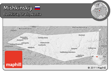 Gray Panoramic Map of Mishkinskiy