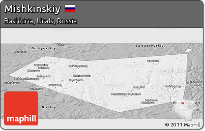 Gray Panoramic Map of Mishkinskiy