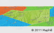 Physical Panoramic Map of Mishkinskiy, political outside