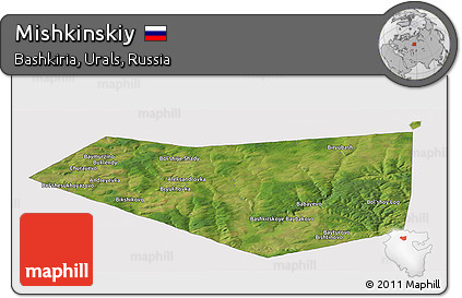 Satellite Panoramic Map of Mishkinskiy, cropped outside