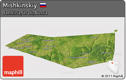 Satellite Panoramic Map of Mishkinskiy, cropped outside