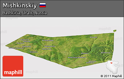 Satellite Panoramic Map of Mishkinskiy, cropped outside