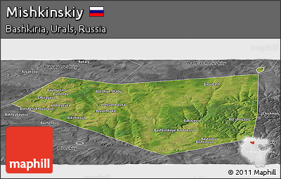 Satellite Panoramic Map of Mishkinskiy, desaturated