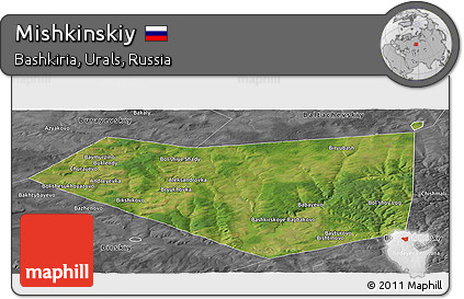 Satellite Panoramic Map of Mishkinskiy, desaturated