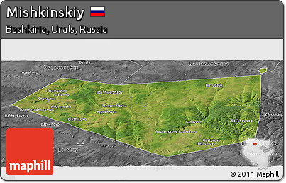 Satellite Panoramic Map of Mishkinskiy, desaturated