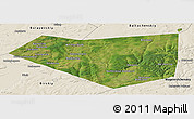 Satellite Panoramic Map of Mishkinskiy, shaded relief outside