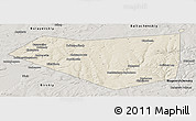 Shaded Relief Panoramic Map of Mishkinskiy, semi-desaturated
