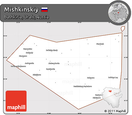 Classic Style Simple Map of Mishkinskiy, cropped outside