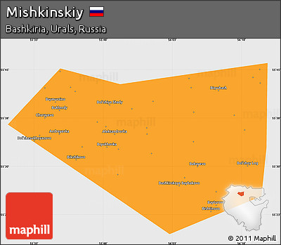 Political Simple Map of Mishkinskiy, single color outside