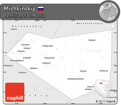 Silver Style Simple Map of Mishkinskiy
