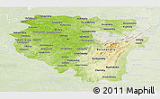 Physical Panoramic Map of Bashkiria, lighten