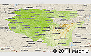 Physical Panoramic Map of Bashkiria, shaded relief outside