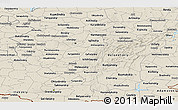 Shaded Relief Panoramic Map of Bashkiria
