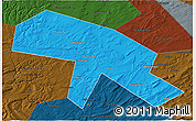 Political 3D Map of Salavatskiy, darken