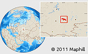 Shaded Relief Location Map of Salavatskiy