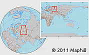 Gray Location Map of Sharanskiy, within the entire country