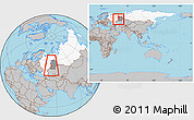 Gray Location Map of Sharanskiy, highlighted country, highlighted grandparent region, within the entire country