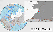Gray Location Map of Sharanskiy, highlighted country, highlighted grandparent region