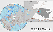 Gray Location Map of Sharanskiy, highlighted parent region, highlighted grandparent region