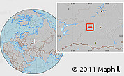 Gray Location Map of Sharanskiy, hill shading