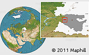 Satellite Location Map of Sharanskiy, highlighted parent region, highlighted grandparent region