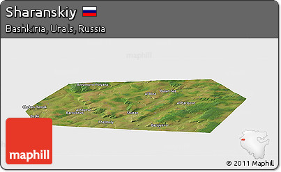 Satellite Panoramic Map of Sharanskiy, single color outside