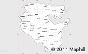Silver Style Simple Map of Bashkiria, cropped outside