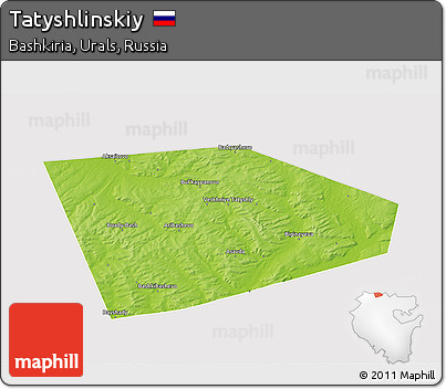 Physical 3D Map of Tatyshlinskiy, cropped outside
