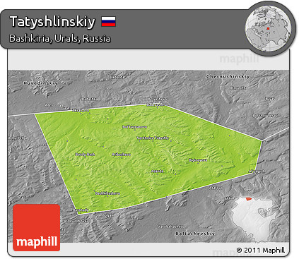 Physical 3D Map of Tatyshlinskiy, desaturated