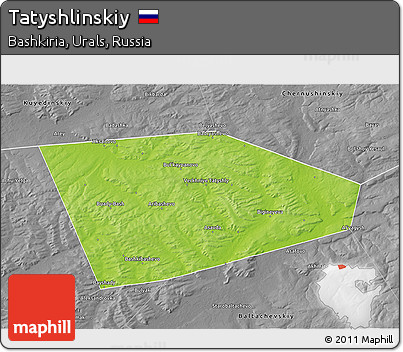 Physical 3D Map of Tatyshlinskiy, desaturated
