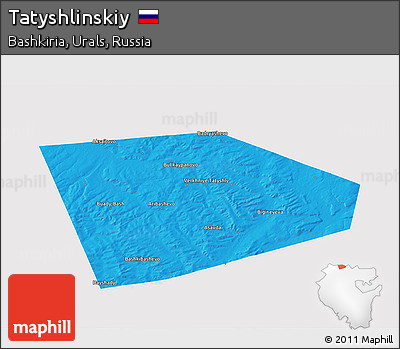 Political 3D Map of Tatyshlinskiy, single color outside