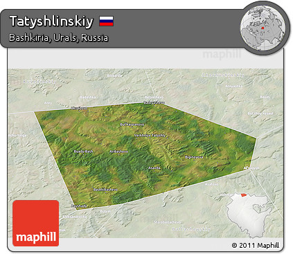 Satellite 3D Map of Tatyshlinskiy, lighten