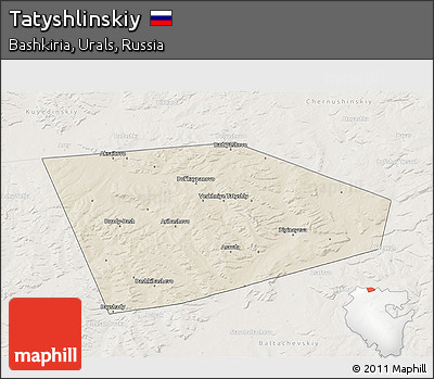 Shaded Relief 3D Map of Tatyshlinskiy, lighten