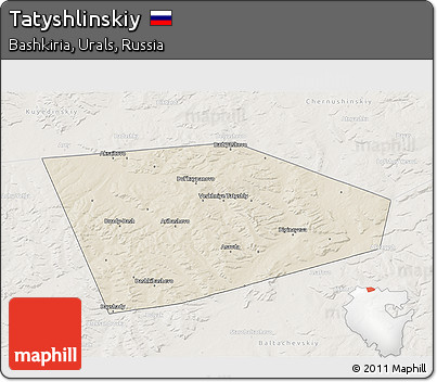 Shaded Relief 3D Map of Tatyshlinskiy, lighten