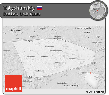 Silver Style 3D Map of Tatyshlinskiy