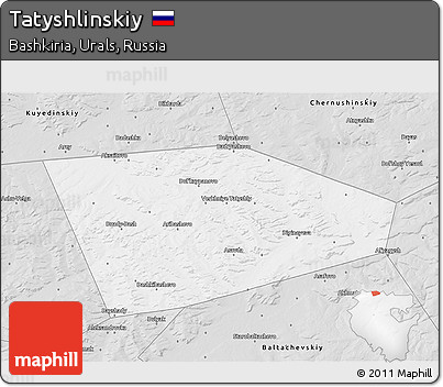 Silver Style 3D Map of Tatyshlinskiy