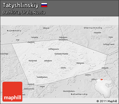 Silver Style 3D Map of Tatyshlinskiy