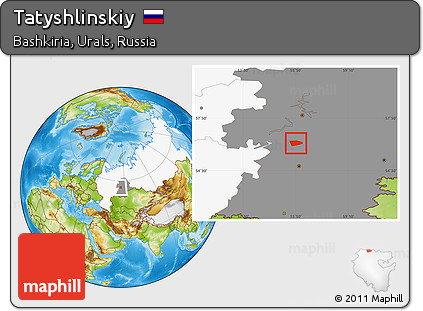Physical Location Map of Tatyshlinskiy, highlighted country, highlighted grandparent region