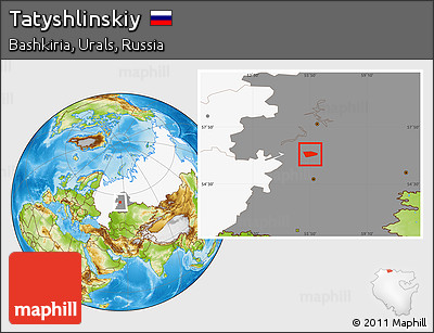 Physical Location Map of Tatyshlinskiy, highlighted country, highlighted grandparent region