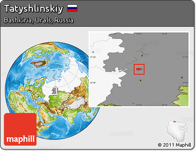 Physical Location Map of Tatyshlinskiy, highlighted country, highlighted grandparent region