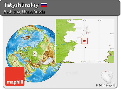 Physical Location Map of Tatyshlinskiy, highlighted grandparent region