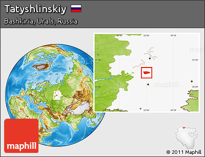 Physical Location Map of Tatyshlinskiy, highlighted grandparent region