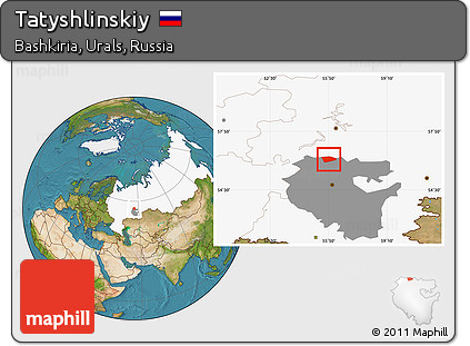 Satellite Location Map of Tatyshlinskiy, highlighted country, highlighted parent region